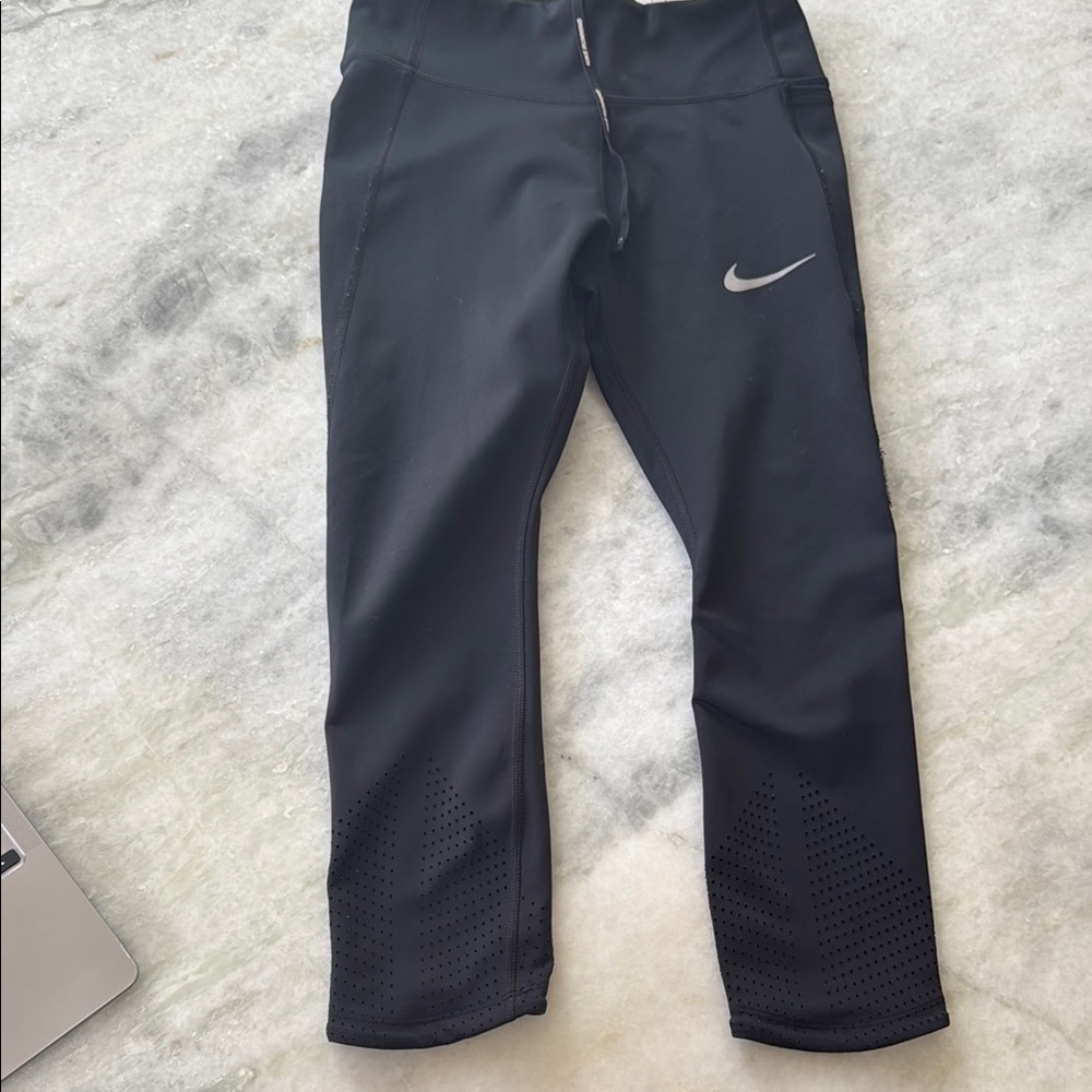 Nike Black Leggings with Silver Swoosh